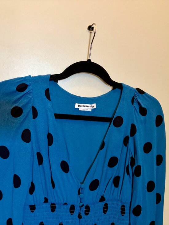 Reformation Alani Polka-dot Mini Dress Size 0 - Picture 2 of 4